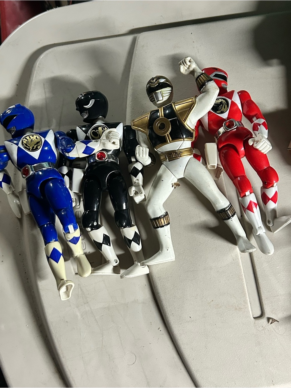 Assorted Power Ranger Figure Lot - Blue, Black, White, Red